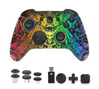 RALAN HD-151D Wireless Hall-Effect Controller - 1300mAh battery, custom RGB, 2.4G/Bluetooth/USB-C, 3.5mm audio, programmable back buttons. Compatible with PC, Switch, Steam, Android.