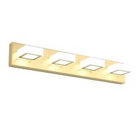 Ralbay Modern Gold Vanity Lights for Bathroom 4 Lights LED Over Mirror Fixture Acrylic Wall Light, 25.6 Inch, White Light 6000K, 8590-Gold-Silver