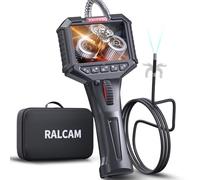 Ralcam 210° Rotatable Endoscope Inspection Camera, 3.5" 1080P HD Screen with Articulating 8.5mm Semi-Rigid Probe, Waterproof Industrial Snake Camera for Automotive, Engine & Pipe Inspection (1m Cable)