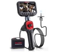 Ralcam 360° Articulating Borescope Dual Lens, 5'' Joystick 4 Ways Industrial Endoscope Camera with Light, 6.5mm Slim Probe, 5.0FT Semi-Rigid Snake Inspection Camera for Automotive Mechanics