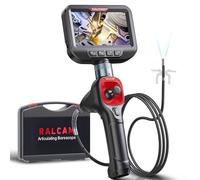 Ralcam 360° Joystick Articulating Borescope 6.2mm IP67 Waterproof Probe 4 Ways IPS Automotive Endoscope Inspection Camera with 6 Ajustable LED Lights 3.3 FT Snake Tube