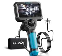 Ralcam 360° Rotatable Endoscope with HD Screen 5" 1280×720, 6.2mm Inspection Camera with 6 LEDs, Semi-Rigid Cable 1m, Waterproof IP67 for Pipes and Industrial Use