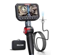 Ralcam Dual Lens Articulating Borescope, 6.5mm Slim Probe, 5" Endoscope Camera with Light, 5FT Semi-Rigid Cable, Two-Way Articulated Inspection Camera for Automotive Wall Pipe