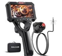 Ralcam Endoscope Camera with Light, Endoscope Camera with 360° Movable Head, 6.2 mm Probe, 5 Inch HD Screen, IP67 Inspection Camera, 1.5 m Stainless Steel Serpentine Tube, Tube Camera for Car and Home