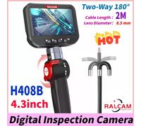 Ralcam H408B Endoscope 2-Way 180° 4.3" IPS Industrial Inspection Camera 2M 8.5mm
