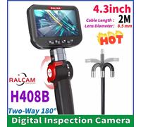 Ralcam H408B Endoscope 2-Way 180° Industrial Inspection 4.3" IPS Camera 2M 8.5mm