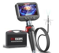 Ralcam Two-Way Articulating Borescope,4.3" IPS HD Industrial Endoscope, 8.5mm Flexible Snake Cable with LED Lights for Automotive/Plumbing/HVAC Inspection