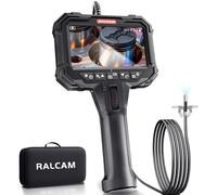 Ralcam Two-Way Articulating Borescope, 5.5mm/0.22in Slim Probe, 5" Industrial Endoscope Camera with Light, 8X Zoom 5FT Flexible Snake Inspection Scope for Engine, Automotive, HVAC