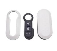 raldh Remote Flip Key Shell Case Car Key Pad Compatible With Fiat 500 Panda Punto Bravo Replacement Key Case 3 Button Rubber Button Pad (Color : White)