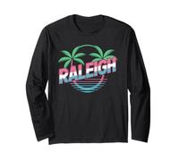Raleigh Durham 919 Retro 80s Theme NC North Carolina Long Sleeve T-Shirt