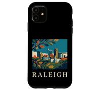 Raleigh North Carolina Retro Vintage Skyline Capitol Park Case for iPhone 11