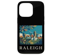 Raleigh North Carolina Retro Vintage Skyline Capitol Park Case for iPhone 13 Pro