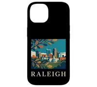Raleigh North Carolina Retro Vintage Skyline Capitol Park Case for iPhone 14