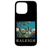 Raleigh North Carolina Retro Vintage Skyline Capitol Park Case for iPhone 15 Pro Max