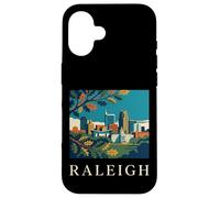 Raleigh North Carolina Retro Vintage Skyline Capitol Park Case for iPhone 16