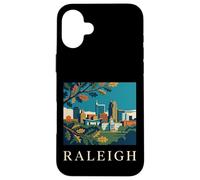 Raleigh North Carolina Retro Vintage Skyline Capitol Park Case for iPhone 16 Plus