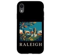 Raleigh North Carolina Retro Vintage Skyline Capitol Park Case for iPhone XR