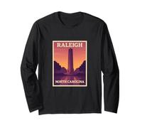 Raleigh North Carolina Vintage Travel Souvenir Art Graphic Long Sleeve T-Shirt