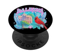 Raleigh Retro Bootleg Cardinal Capitol Skyline Art PopSockets Adhesive PopGrip