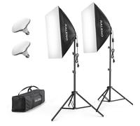 RALENO Softbox Photography Lighting Kit 20 28 Studio Lighting with 2 50W 5500K LED Bulbs Streaming Lighting for Video R