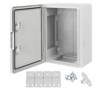 Ralertreik Wall Mounted Cabinet with Galvanised Mounting Plate, Industrial ABS Plastic Control Box with Door, IP65 Protection, Size 250 x 350 x 150 cm