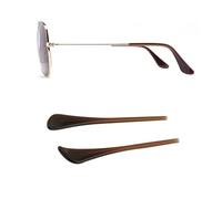 ralhaywi Eyeglass Sunglass Temple End Tips, Glasses Replacement Anti-Slip Ear Socks Tude Sleeve for Round Thin Metal Eyewear Sunglass Frame(Brown), Brown