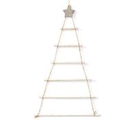 RALIYATX Christmas tree, Wooden Christmas Tree Ornament Wall Mounted Tree with Branch Ladder for Home Living Room Background Decor