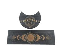 RALIYATX Portable Wooden Tarot Card Stand Rectangular Moon Shaped Tarot Base Display Tray Witch Divinations Tool Tarot Supplies