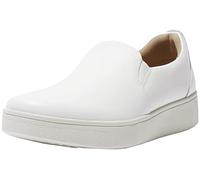 Fitflop Womenss Fit Flop Rally Leather Slip-On Skate Trainers in White Leather (archived) - Size UK 8