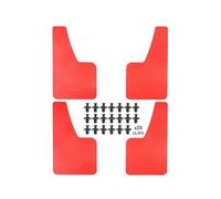 Rally Mud Flaps Universal Set Car Auto RED Carbon Fiber Effect Splash Guards Mud Flaps Molded Mudguards mudguard Cover Front Rear Accessories Van SUV Mudflaps(4pcs Red)