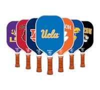 Rally Republic Officially Licensed Collegiate Pickleball Paddle - USA Pickleball Association Approved Racket - Lightweight Honeycomb Core, Carbon Fiber Exterior, Premium Leather Grip for Comfort