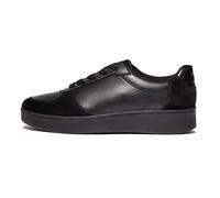 Fitflop Women's Rally Leather/Suede Panel Sneakers, Black, 4.5 UK