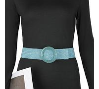 Ralondbey Adjustable Buckle Waist Belt Women Elastic Belt Weave Braided Belt Wide Waistband Colorful Straw Vintage