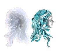 Ralondbey Epoxy Resin Mold Dragon Girl Keychain Silicone Mold with Hole Keyring Backpack Pendant Handmade Mold Valentines Day Birthday Gift Jewelry Silicone Moulds for Resin Casting