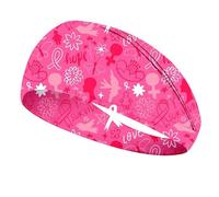 Ralondbey Headband Fashion Wide Headband for Women Care Elastic Pink Headwrap Turban Hairband with Ribbon Print Female Strechy Headwear