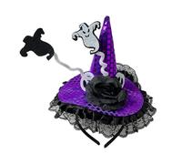 Ralondbey Headband Hairband Halloween Headdress Lace Witch Hat Headband Specter Hair Hoop with Mesh Strong Hold Hair Hoop for Girls Boys Hair Accessories for Women and Girls
