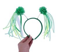 Ralondbey Headband Hairband Mardi Gras Saint Patricks Day Hairband Adult Green Flower Shamrock Hairband Hair Accessories for Women and Girls