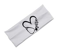 Ralondbey Headband Stethoscope Heart Print Button Headband Non Slip Elastic Ear for Protection for Head Wrap Sweatband Yoga Sports Quick Dr