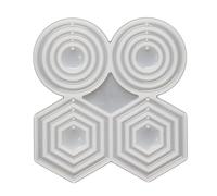 Ralondbey Silicone Moulds for Resin Casting Epoxy Resin Mold Geometric Circular Pendant Earrings Mold Eardrops Silicone Mould DIY Resin Ornament Handmade Edge Grinding Mould Crafts