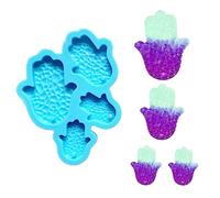 Ralondbey Silicone Moulds for Resin Casting Epoxy Resin Mold Hand Shape Pendant Silicone Mold Palms Amulet Earring Charm Resin Molds with Hole 4-Cavity Fatima Hand Casting Mould DIY