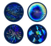 Ralondbey Silicone Moulds for Resin Casting Epoxy Resin Mold Holographic Coaster Molds for Epoxy Resin Light and Shadow Cup Mat Silicone Mold