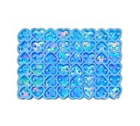 Ralondbey Silicone Moulds for Resin Casting Epoxy Resin Mold Mini Double Hole Heart Silicone Molds DIY Handmade Crafts Holographic Resin Molds Necklace Bracelet Pendant Making Tool