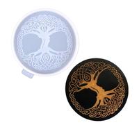 Ralondbey Silicone Moulds for Resin Casting Epoxy Resin Mold Tree of Life Homemade Mold Coaster Crystal Dripping Novel Silicone Tray Mold
