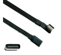 Ralondbey USB C Male to Female Extension Cable, 90 Degree Ribbon Flat, 18W Charging, 480Mbps Data Transfer, 5-300cm Lengths, Compatible with Smartphone, Tablet, Headphones, Gaming Consoles