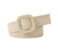 Ralondbey Vintage Straw Braided Wide Belt For Women Colorful Buckle Ladies Dress Belt Fashion Female Strap Accessories