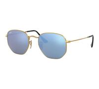 Ray-Ban Sunglasses Hexagonal 3548N 001/9O Gold Light Blue Gradient Mirror