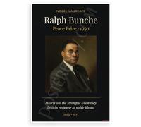 Ralph Bunche Nobel Peace Prize Quote Portrait 12"x18" US Made Poster
