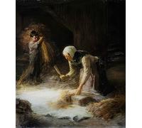 Ralph Hedley A4 Photo threshing the gleanings 1889
