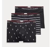 Ralph Lauren Classic Stretch-Cotton Trunk 3-Pack - Black/Black White Stripe/Black AOPP