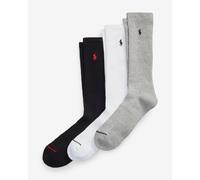 Polo Ralph Lauren Mens 3 Pack of Athletic Crew Socks - Colour: 001 Black/White/Grey - Size: 9-12